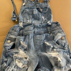 Jean overall shorts